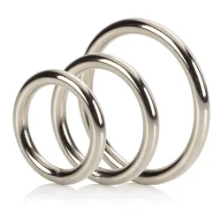 Calexotics Lot de 3 cockrings en métal Silver Ring 32 à 50mm
